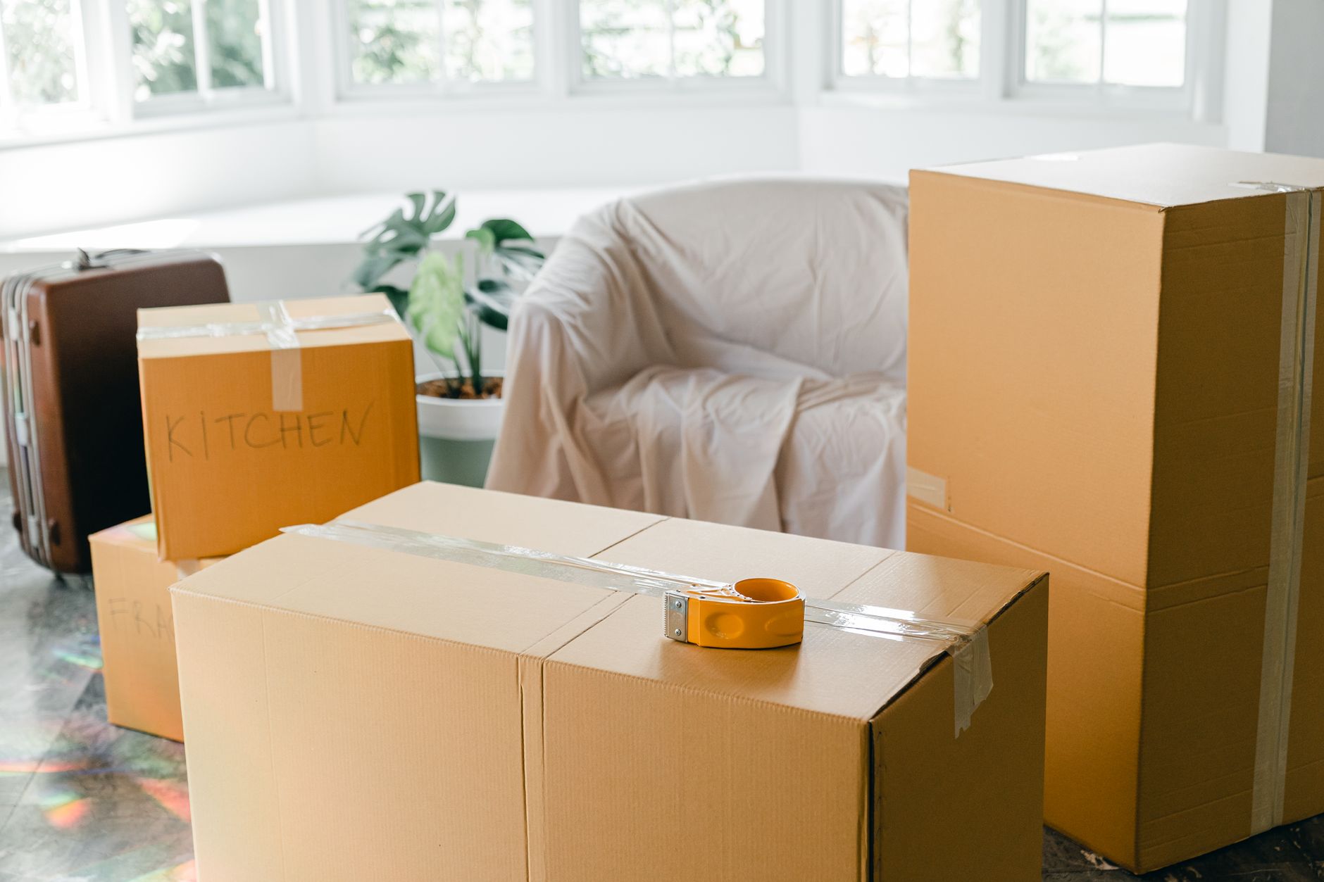 House clearance with boxes and furniture to remove
