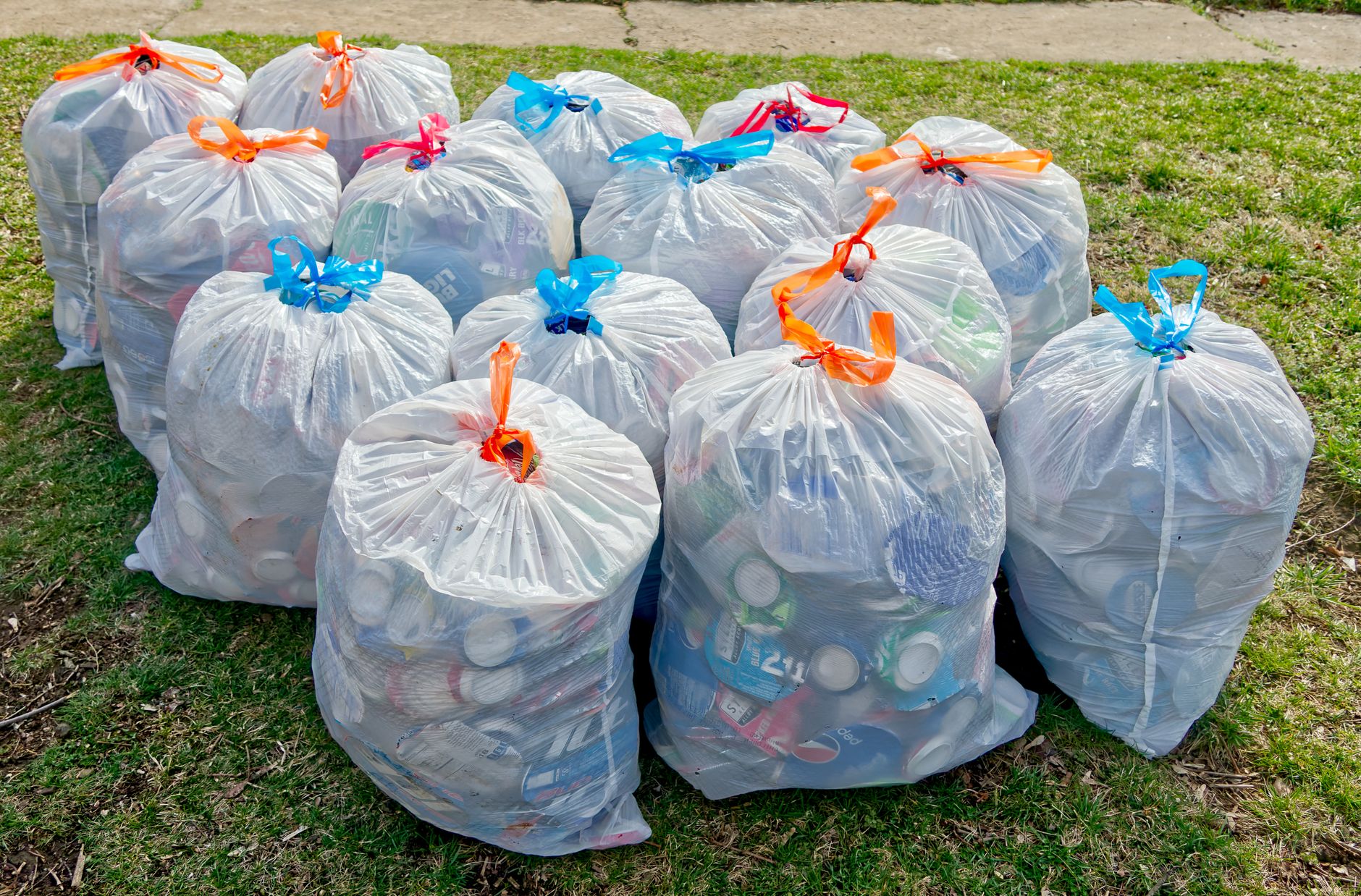 Rubbish bags ready for same-day collection
